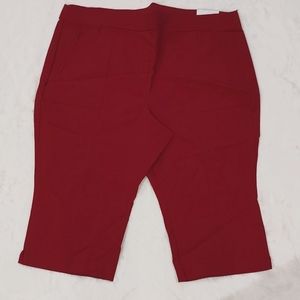 Brand new "Lane Bryant" pedal, mid rise, plum color crop pants